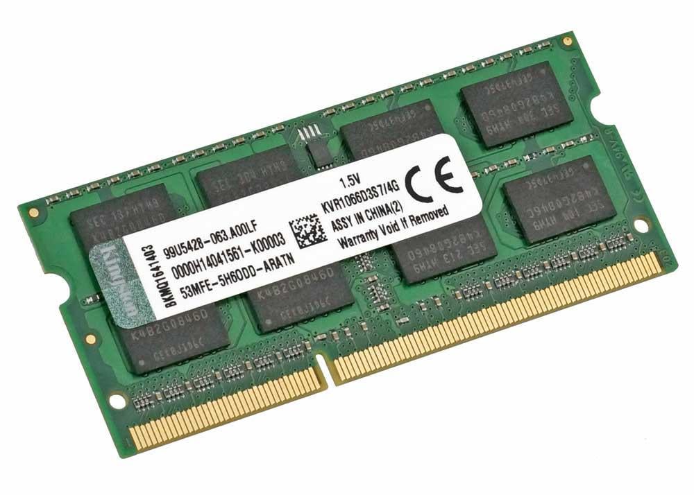 Оперативная память Kingston SODIMM DDR3 4GB 1066MHz, PC3-8500, 1.5V (KVR1066D3S7/4G)