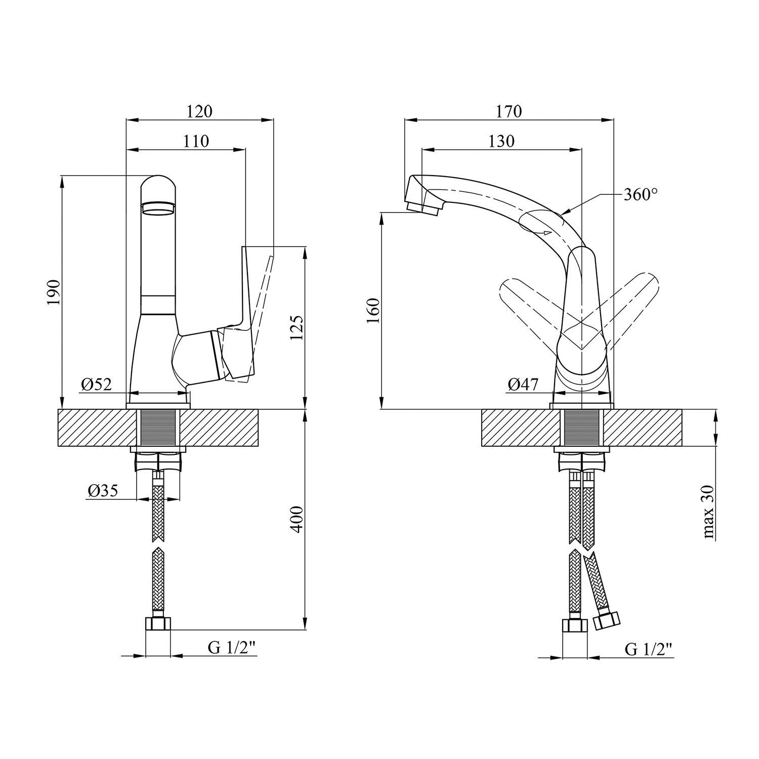 Змішувач для кухні Kroner KRM Elbe C031 (CV014919) - фото 2
