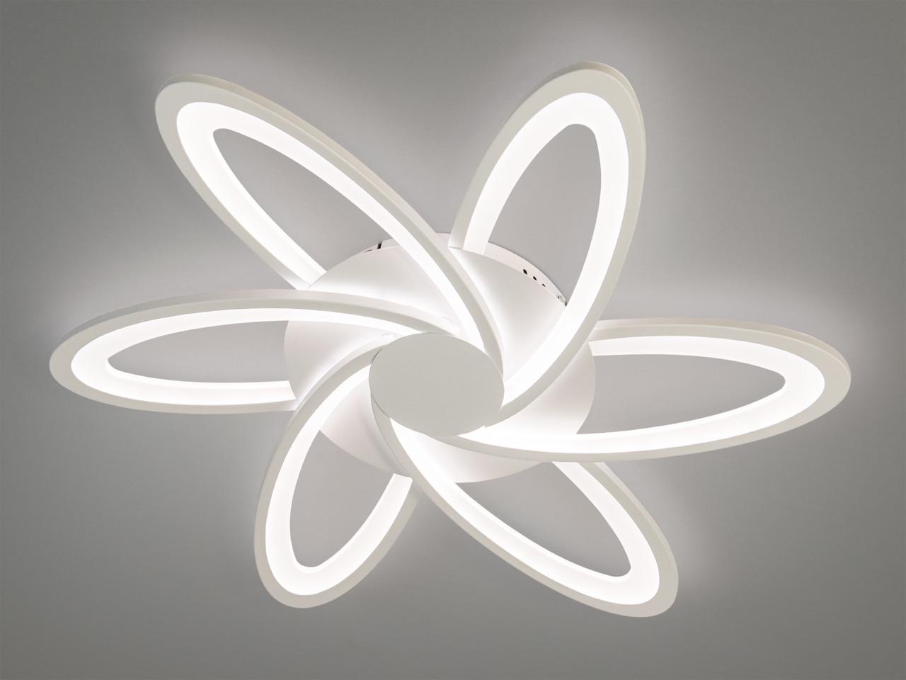 Люстра светодиодная 2445-6WHDIM- LS 92W на 14м2 Белый (2603432505)