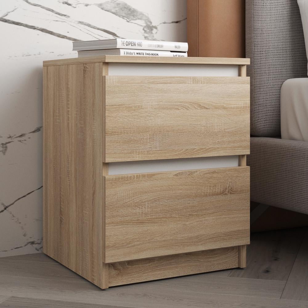 Тумба приліжкова Вайс R-5 402х400х530 мм Дуб Сонома/Білі планки (30731137) - фото 1 Тумба приліжкова Вайс R-5 402х400х530 мм Дуб Сонома/Білі планки (30731137) - фото 1