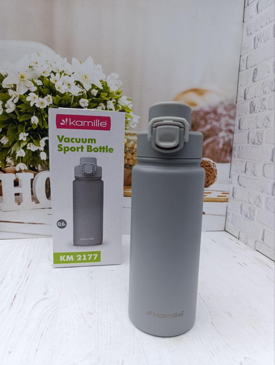 Термобутылка Kamille KM-2177 из нержавеющей стали 600 мл Серый (KM-2177)