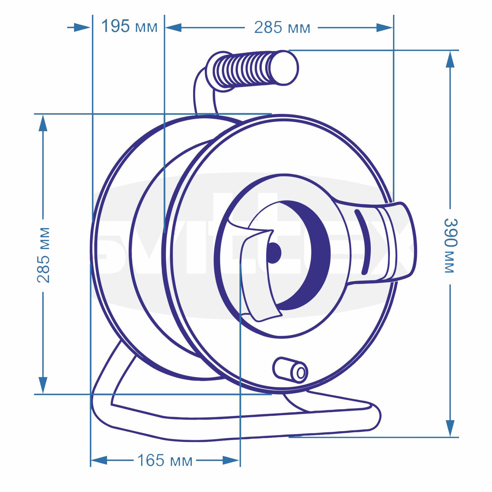 Подовжувач на котушці SVITTEX SV-252 з виносною розеткою 80 м 2х1,5 мм2 3680 Вт 16А 250 В - фото 2