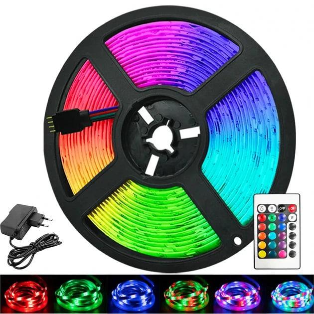 Светодиодная лента RGB 3528 5 м с пультом и блоком питания (3177853221)
