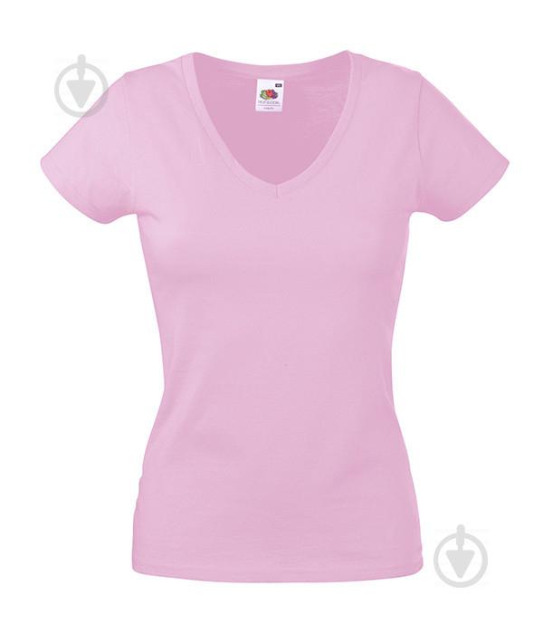 Футболка Fruit of the Loom Lady-fit V-neck XS Светло-розовый (061398052XS)