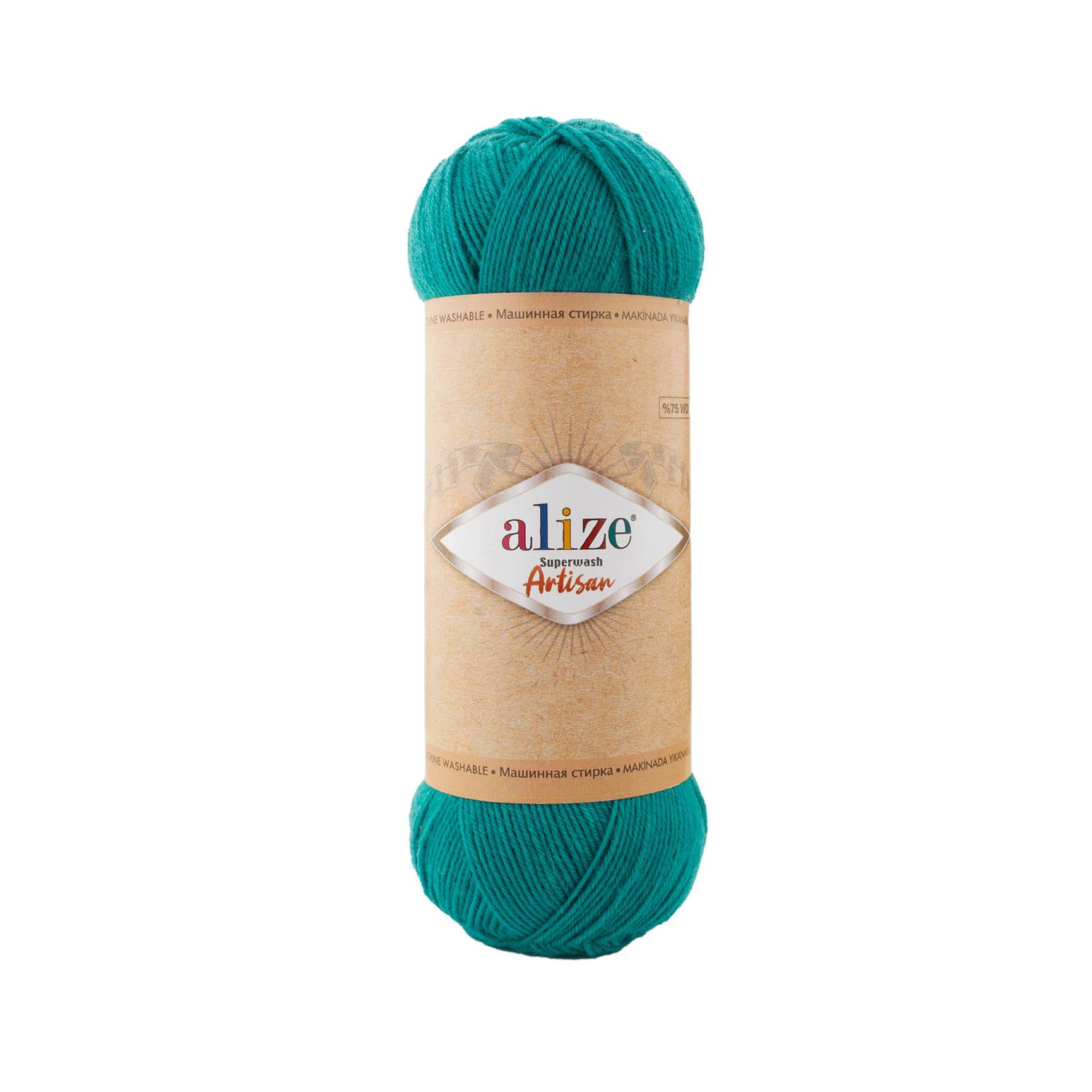 Пряжа носочная Alize Superwash Artisan 507 античная зелень (2689) Пряжа носочная Alize Superwash Artisan 507 античная зелень (2689)