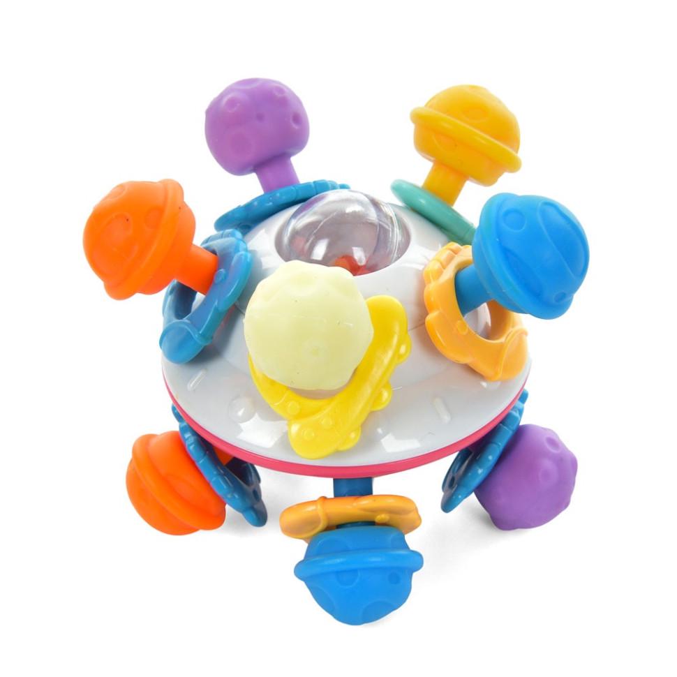 Погремушка-бизиборд Teether UFO 700-L с подвижными деталями и трещоткой (43668)