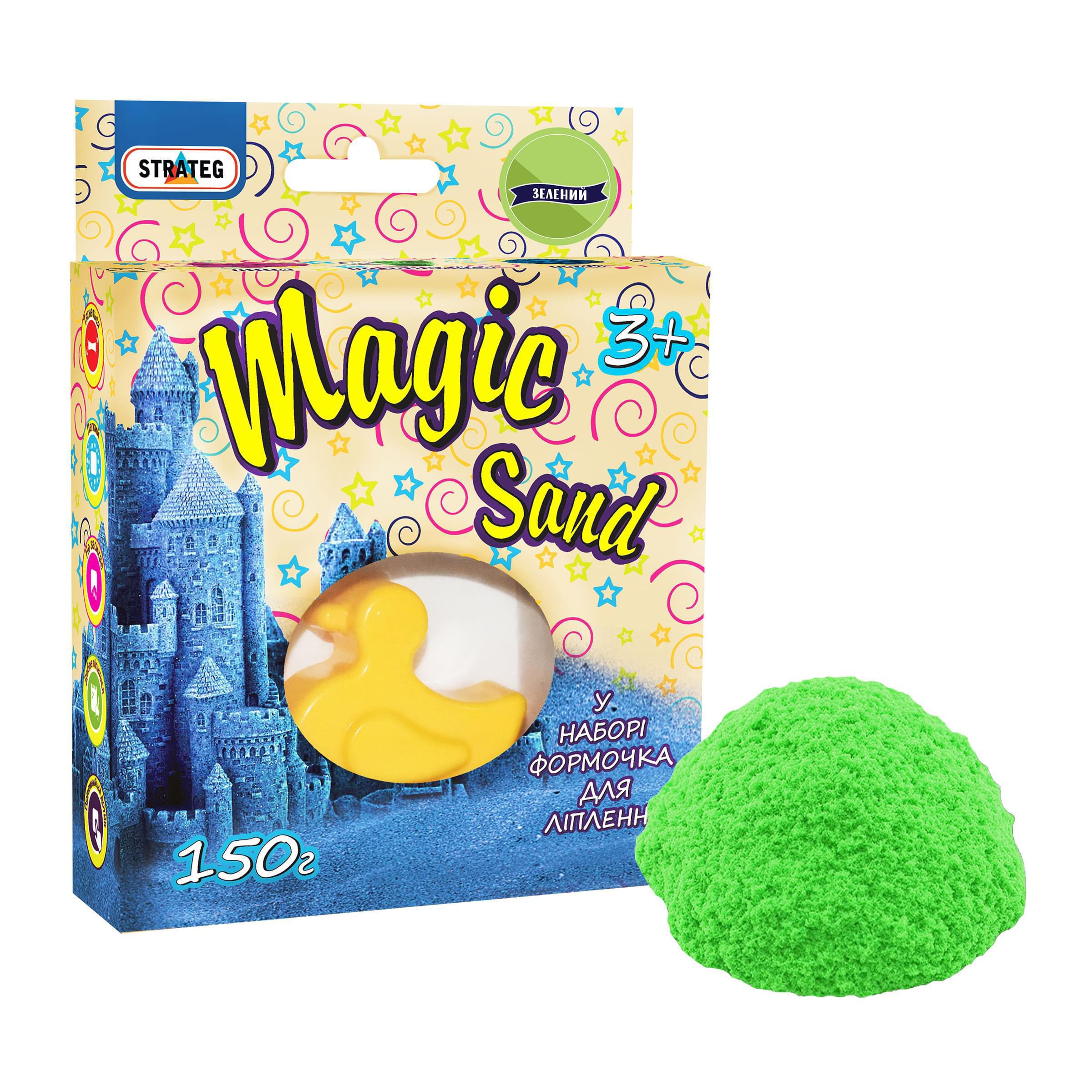 Кинетический песок Strateg Magic Sand 150 г с формочкой Зеленый (39305) Кинетический песок Strateg Magic Sand 150 г с формочкой Зеленый (39305)