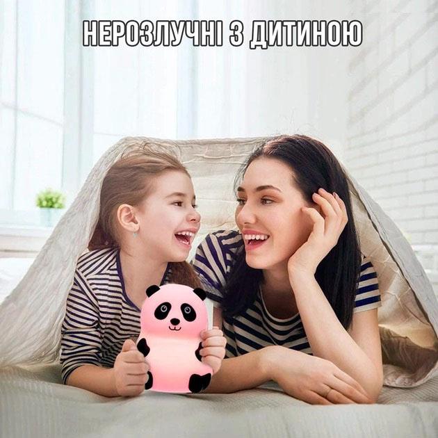 Светильник детский силиконовый панда 7 цветов - фото 3 Светильник детский силиконовый панда 7 цветов - фото 3