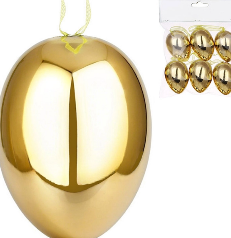 Набор пасхальных золотых украшений на подвесе Писанка 6 шт. (42311)