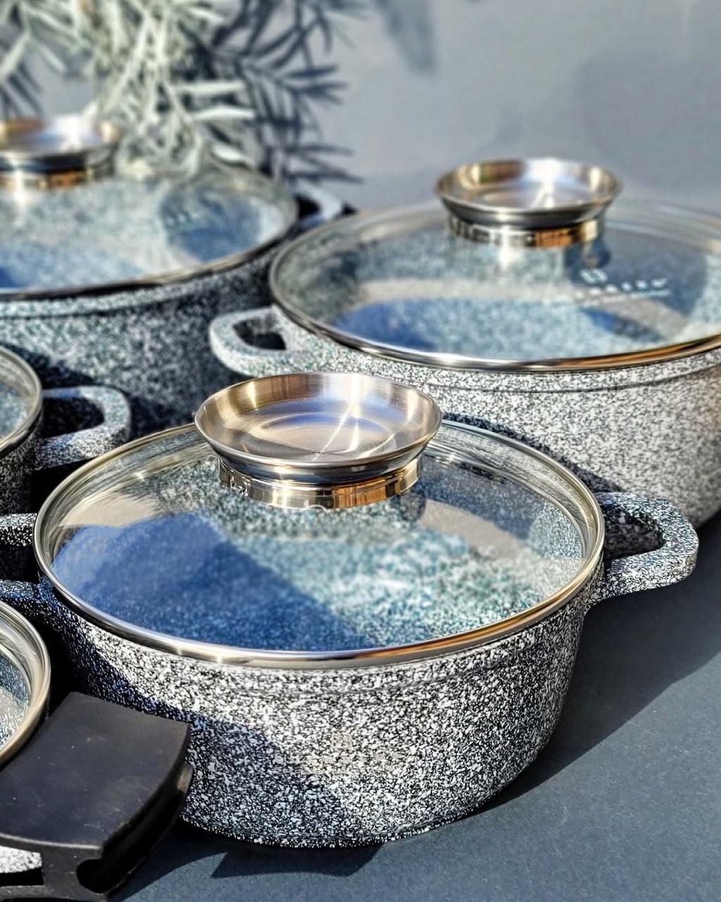 Набір каструль для індукційних плит з гранітним покриттям Edenberg EB-8144 12 пр. - фото 4 Набір каструль для індукційних плит з гранітним покриттям Edenberg EB-8144 12 пр. - фото 4