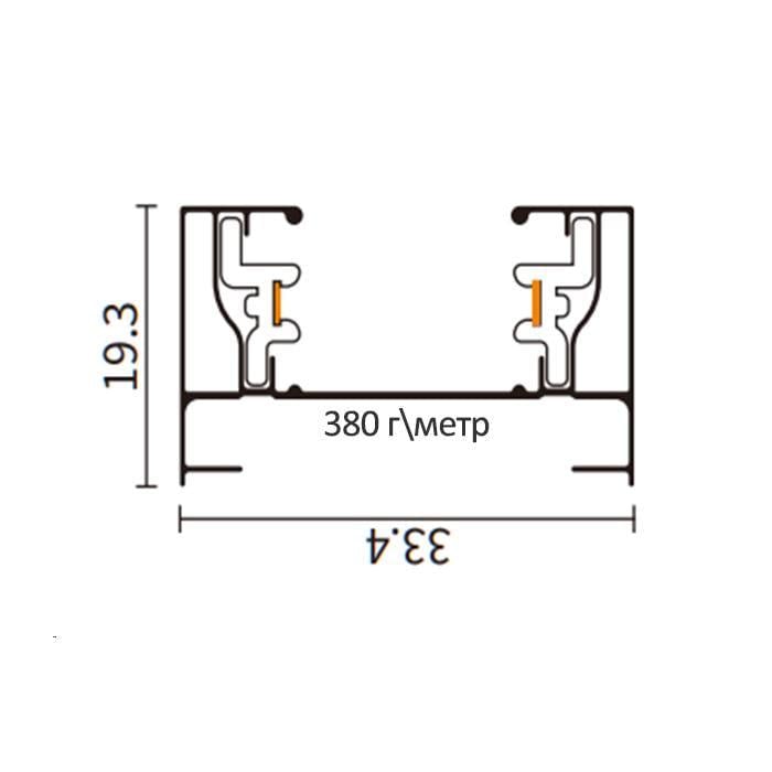 Шинопровод трековый Prolum M27 накладной подвесной P27 2 м 220V Черный (28584881) - фото 2