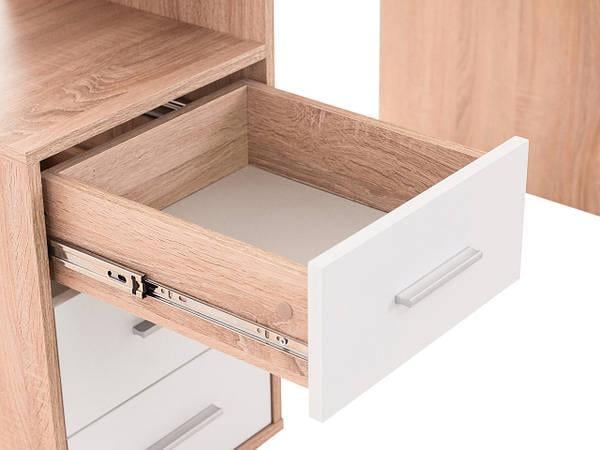 Стіл комп'ютерний з поличками та ящиками Дуб сонома/Білий (15207061) - фото 5 Стіл комп'ютерний з поличками та ящиками Дуб сонома/Білий (15207061) - фото 5