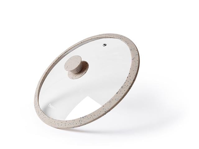 Кришка Fissman Arcades 28х7 см скляна з силіконовим обідком (9980)