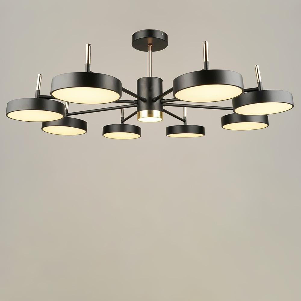 Люстра потолочная светодиодная Light House SRS-19780/8 BK/FGD Черный/Золотой Люстра потолочная светодиодная Light House SRS-19780/8 BK/FGD Черный/Золотой