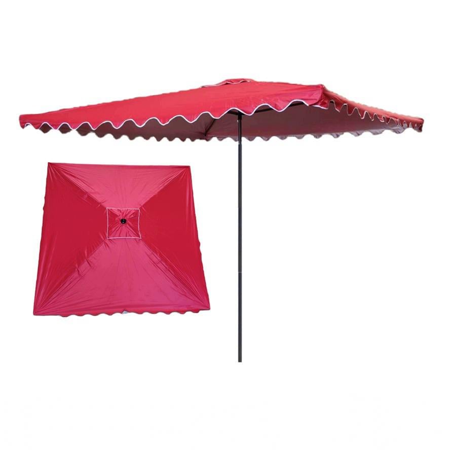 Зонт торговый Sansan Umbrella квадратный с напылением и клапаном 2,7x2,7 м Красный (П2.7х2.7Ч) - фото 2