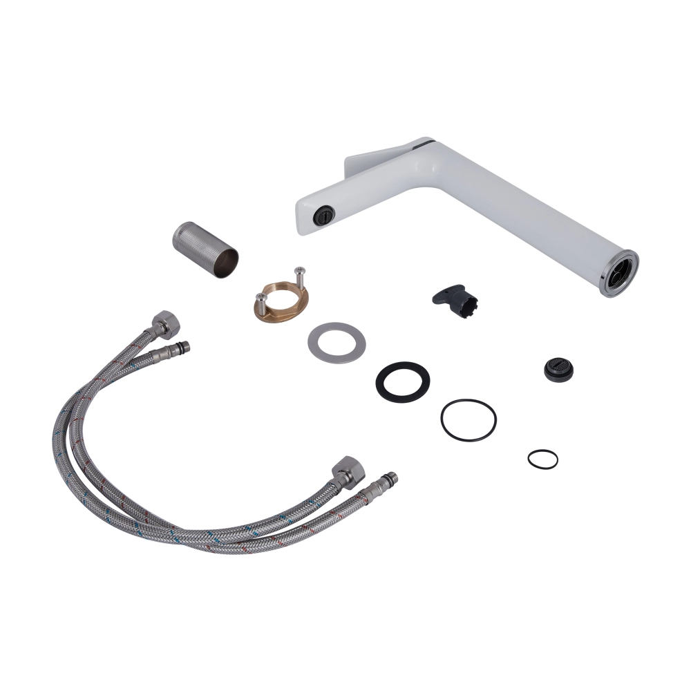 Смеситель для раковины высокий Qtap Presto K35 Хром/Белый (SD00051701) - фото 4 Смеситель для раковины высокий Qtap Presto K35 Хром/Белый (SD00051701) - фото 4