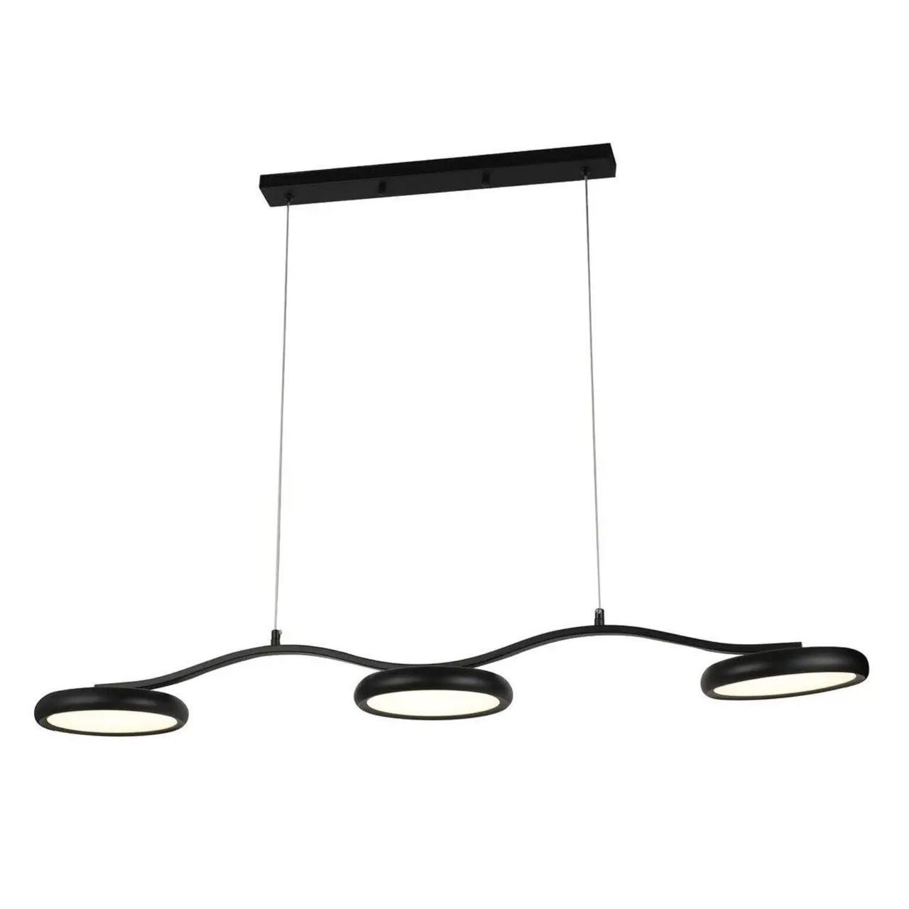 Люстра светодиодная Sirius с металлическим каркасом 72W 3000-6500K Черный (G 92977/3 BK 72W)