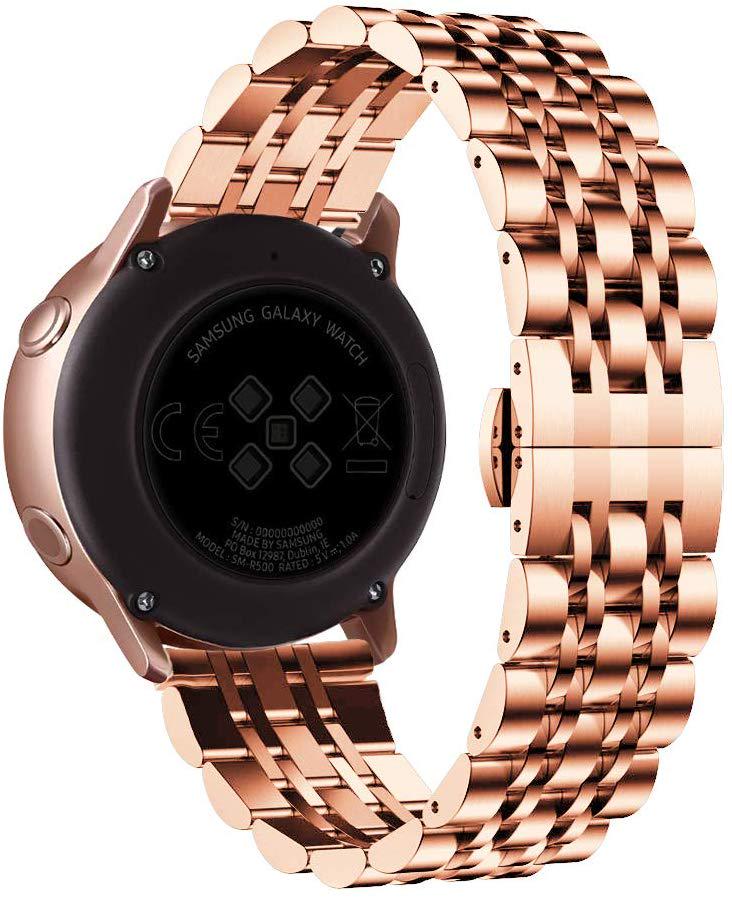 Ремешок стальной BeWatch 20мм для Samsung Galaxy Watch 42/3 41 мм/Active/Active 2 Розовое золото (1012438) - фото 4