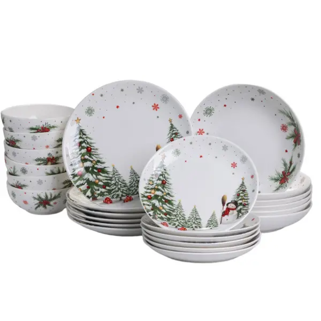 Столовый сервиз фарфоровый Christmas Tree 24 предмета на 6 персон