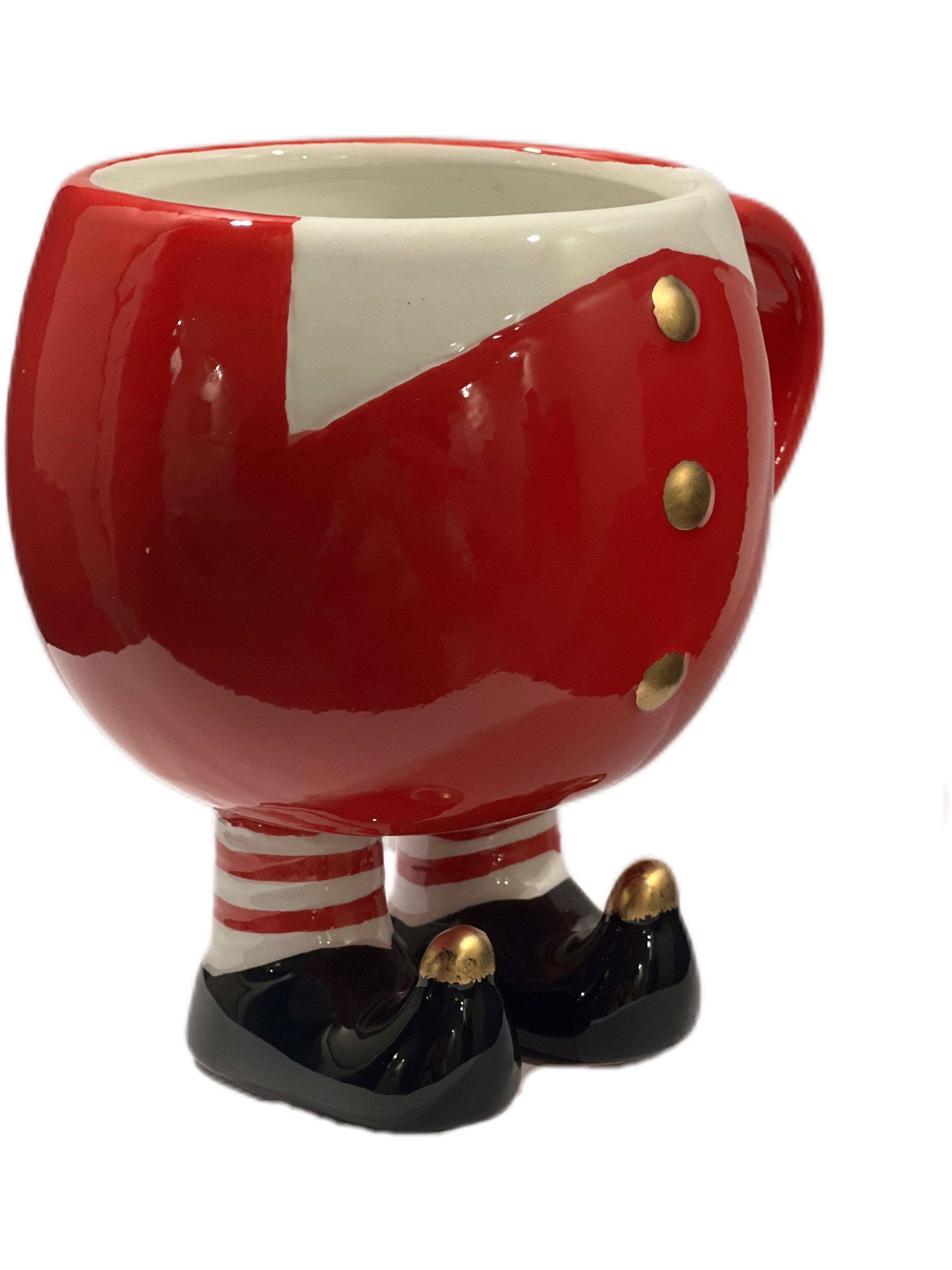 Чашка керамічна новорічна Ельф купольна кришка з підставкою у вигляді черевиків-дзвіночків 350 мл (13077957) - фото 1 Чашка керамічна новорічна Ельф купольна кришка з підставкою у вигляді черевиків-дзвіночків 350 мл (13077957) - фото 1