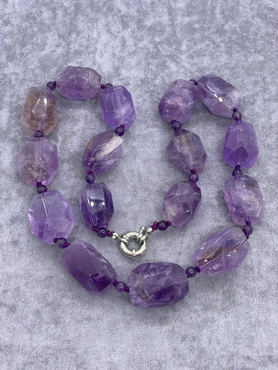 Намисто аметист 45 см Фіолетовий (11)