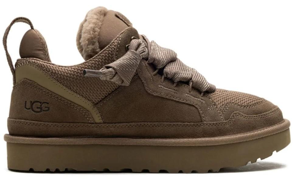 Уггі жіночі кросівки з хутром UGG Lowmel Hickory Brown Коричневий (29019)