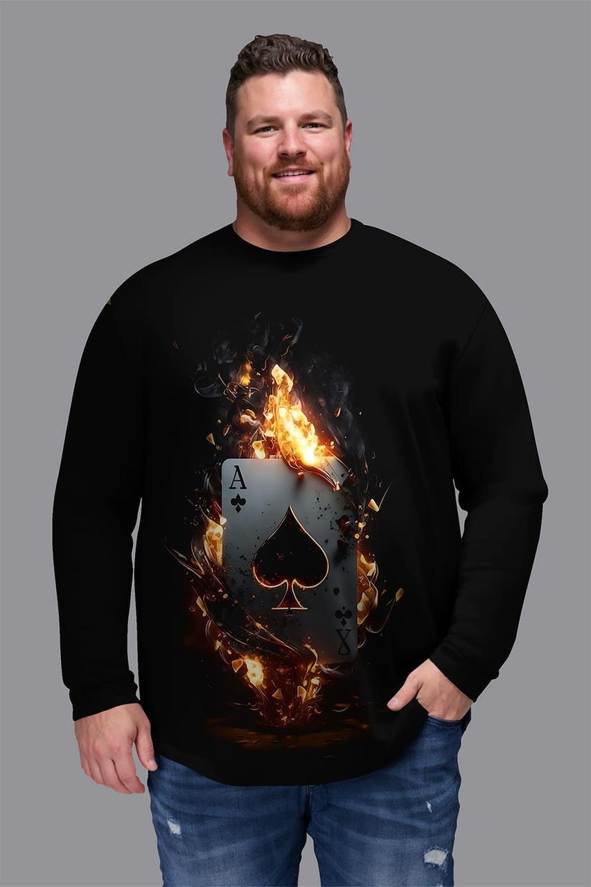 Світшот чоловічий Туз батал 6XL Чорний (50110)