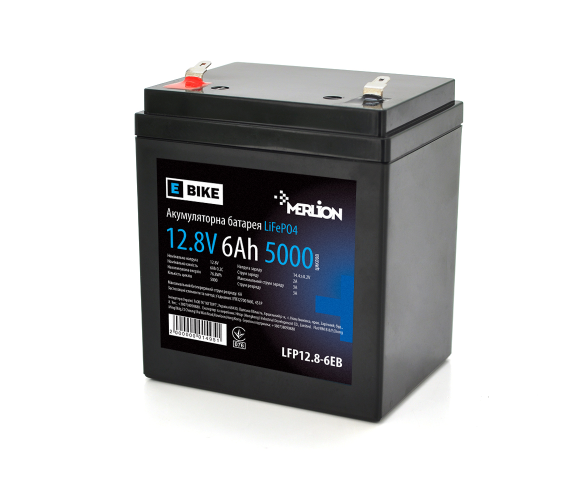Акумулятор Merlion LiFePO4 12,8V 6 Ah 4S1P/BMS-5A для електротранспорту (17297)