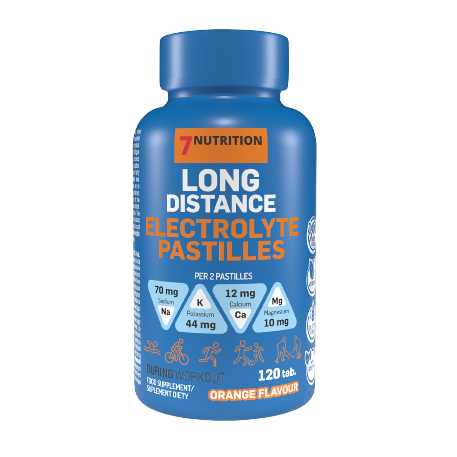 Электролиты 7 Nutrition Long Distance Electrolytes Pastilles Lemon 120 таблеток