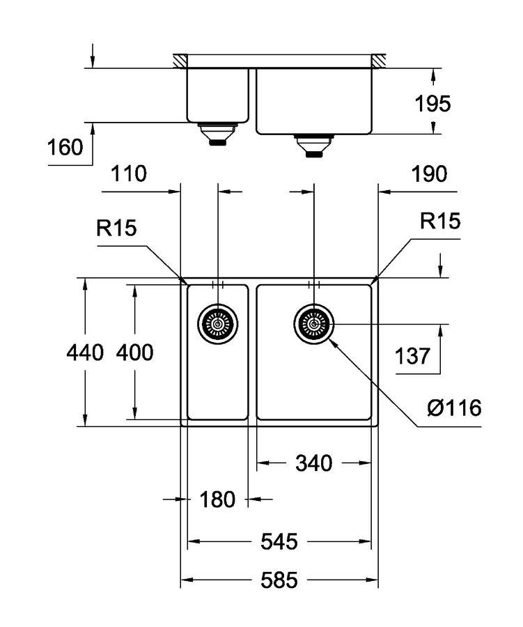 Мийка для кухні Grohe K700 нержавіюча сталь матова 59,5х45 см (31576SD1) - фото 3