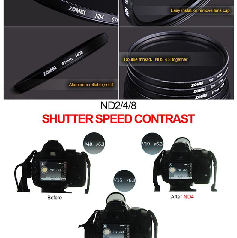 Світлофільтр Zomei ND8 67 мм - фото 5