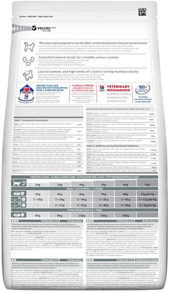 Сухой корм для стерилизованных кошек Hill's Science Plan Sterilised Tuna с тунцом 1,5 кг (052742935201) - фото 2