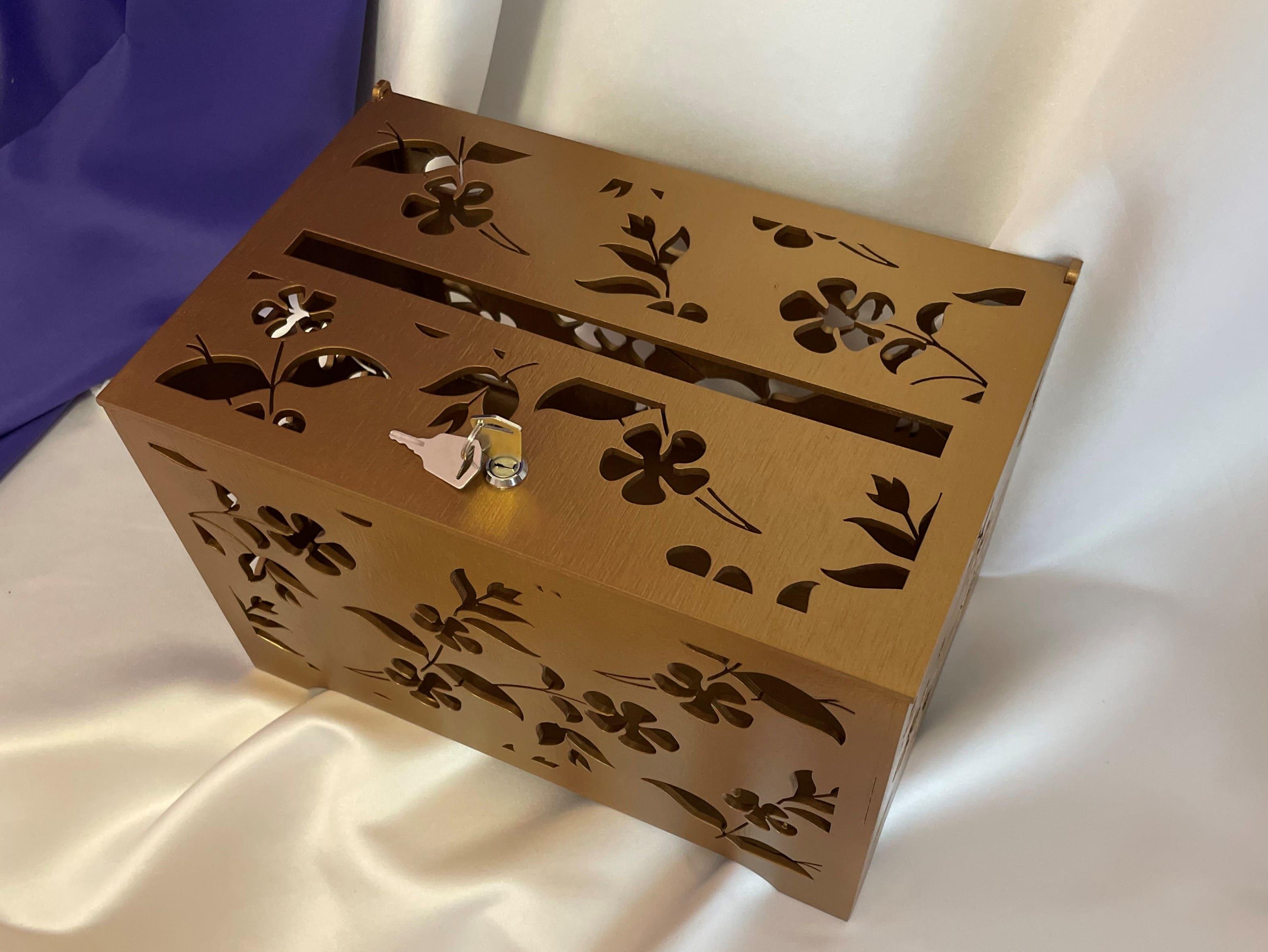 Шкатулка свадебная Elfy Цветы Темно-золотистый (23792941)