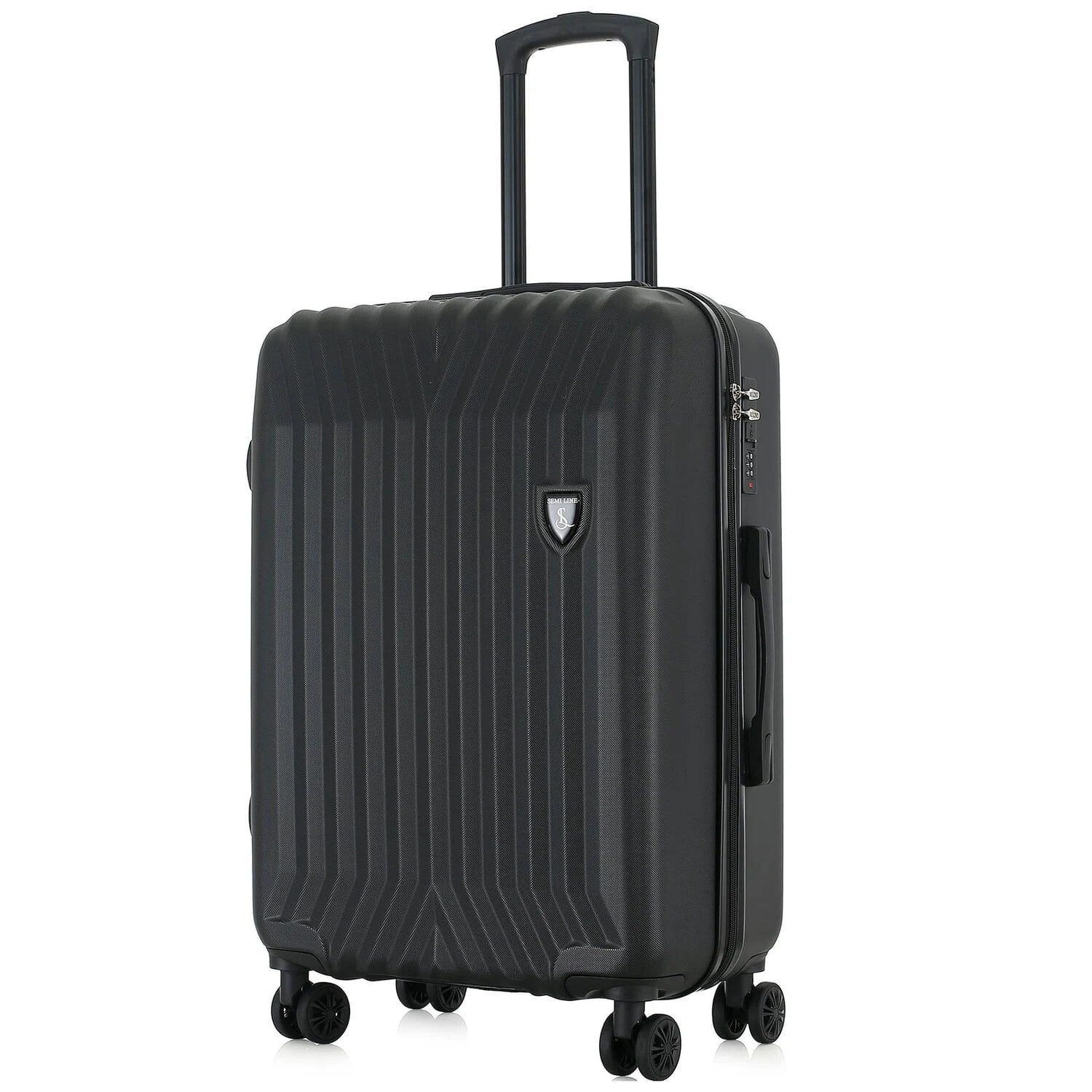 Чемодан SEMI LINE T5984-4 жесткий ABS-пластиковый на 4-х колесах с кодовым замком средний 69 л Черный (DAS304014)