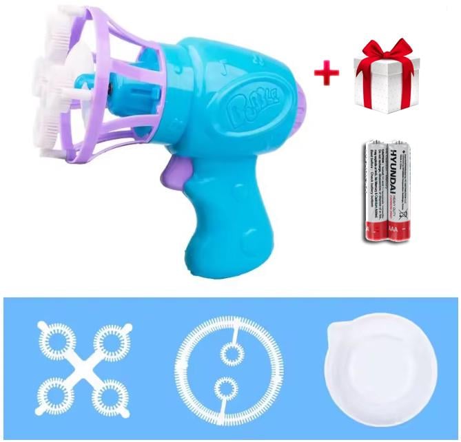 Пистолет с комбинированными пузырями до 25 см 2 насадки с 2 батарейками (2594029076) - фото 2 Пистолет с комбинированными пузырями до 25 см 2 насадки с 2 батарейками (2594029076) - фото 2