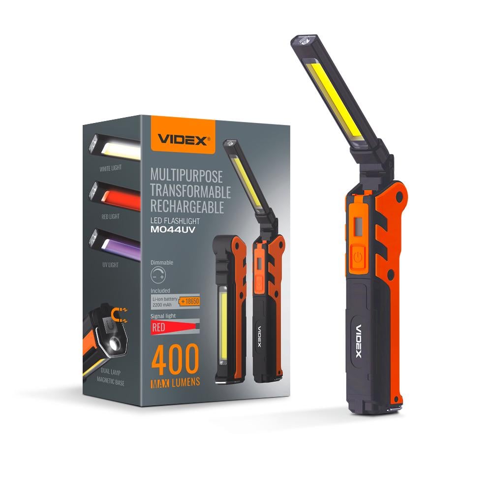Ліхтарик портативний Videx VLF-M044UV 400Lm 4000K багатофункціональний - фото 6 Ліхтарик портативний Videx VLF-M044UV 400Lm 4000K багатофункціональний - фото 6