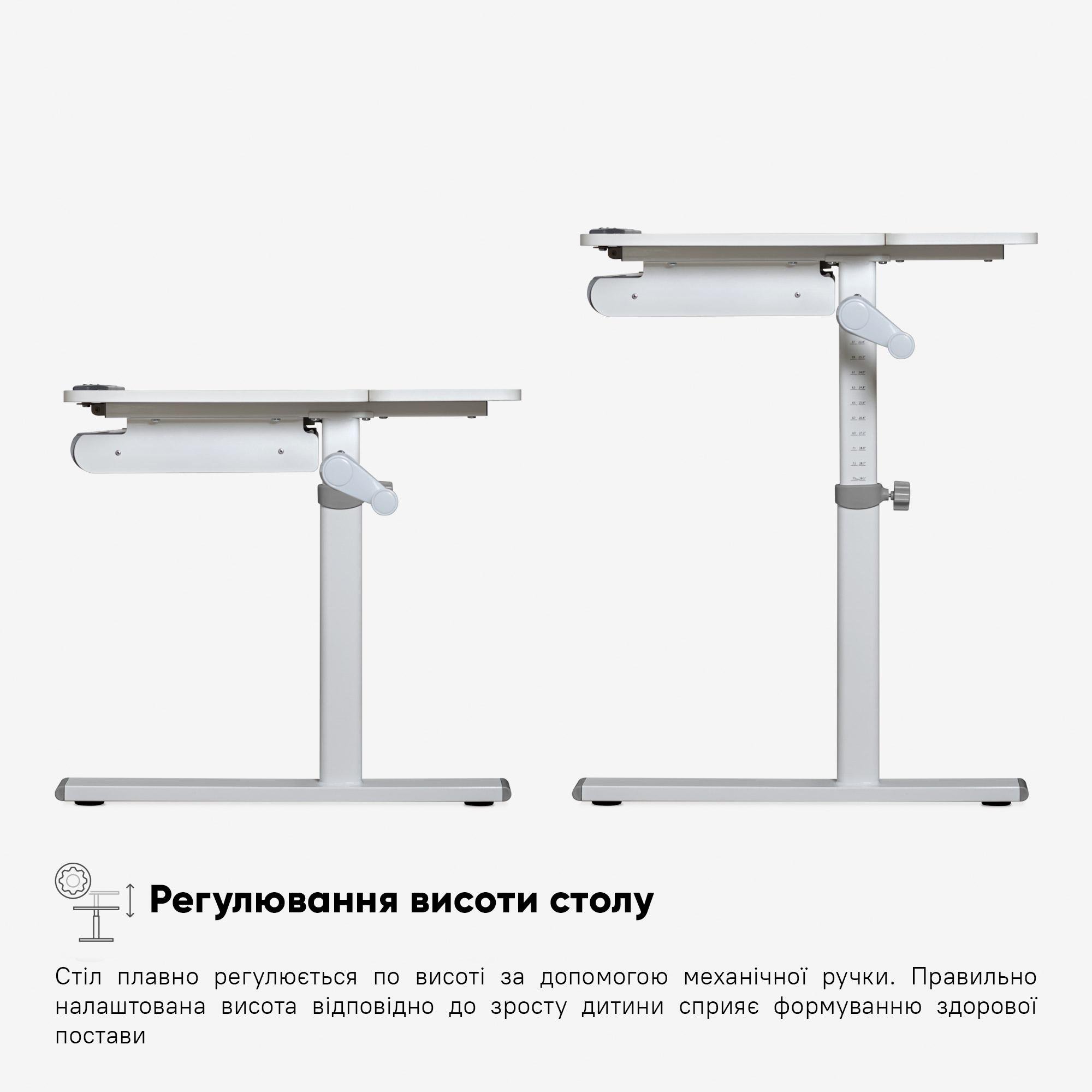 Парта шкільна трансформер Evo-kids TH-220 ергономічна Сірий - фото 5