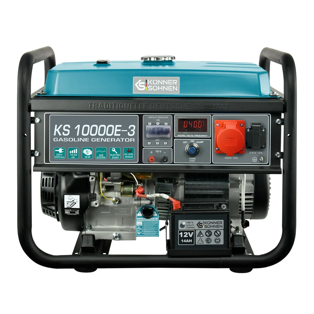 Генератор бензиновый Konner&Sohnen KS 10000E-3 8 кВт 400V 3 фазы электростарт/AVR (01066)