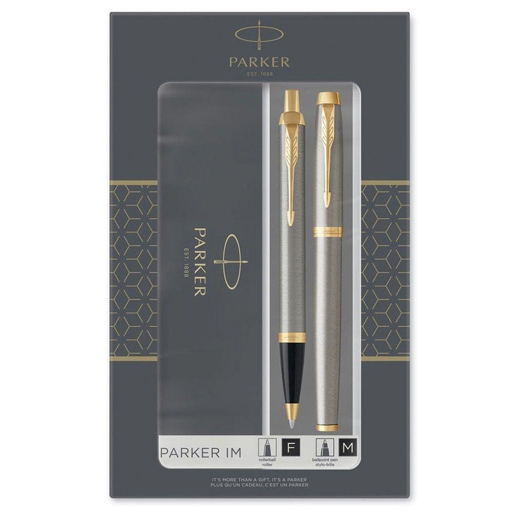Набор ручек Parker IM 17 2 шт. Brushed Metal (158236)