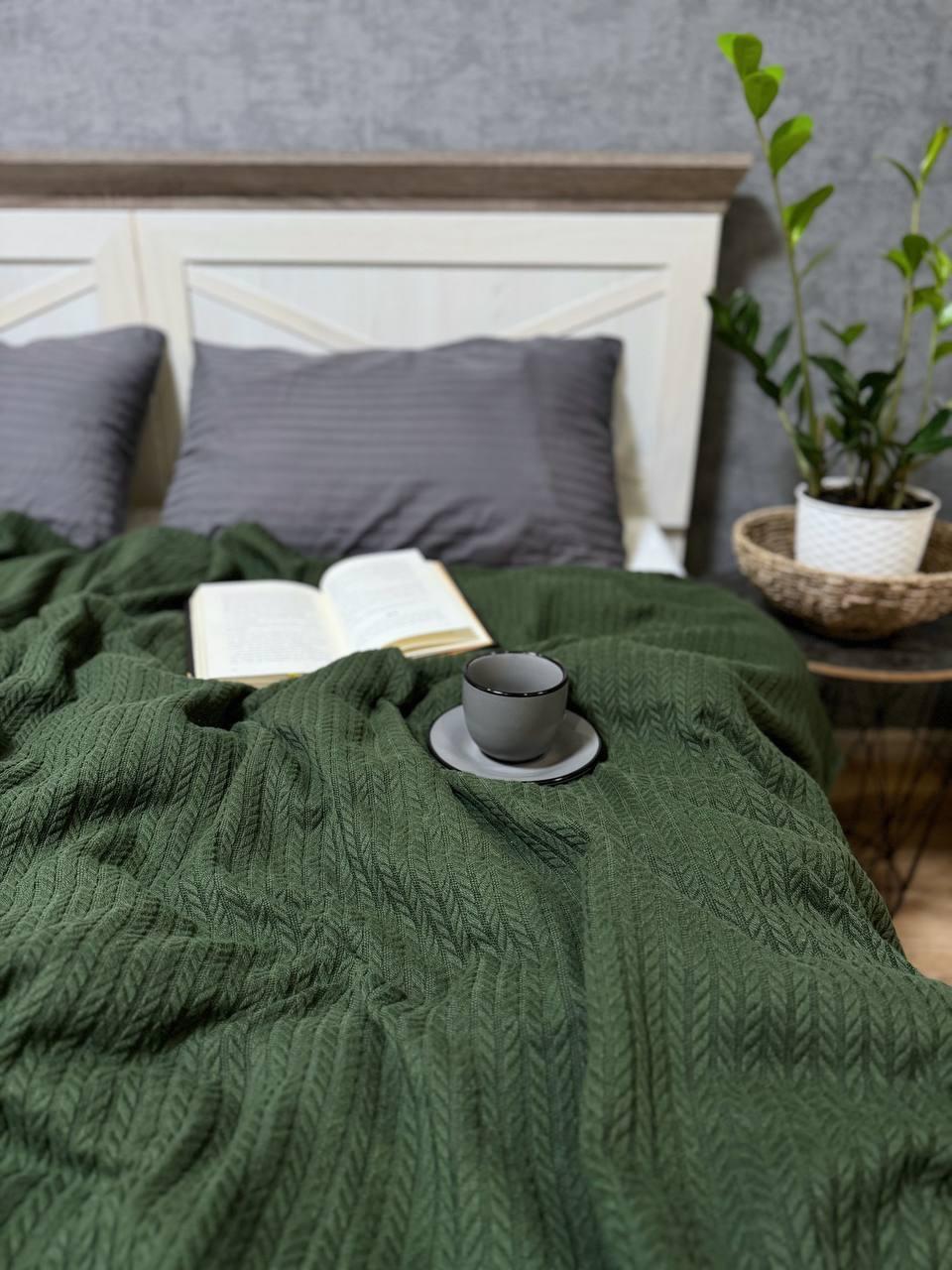 Покрывало на кровать хлопковое полуторный Зеленый (ВЕ2201В) - фото 1 Покрывало на кровать хлопковое полуторный Зеленый (ВЕ2201В) - фото 1