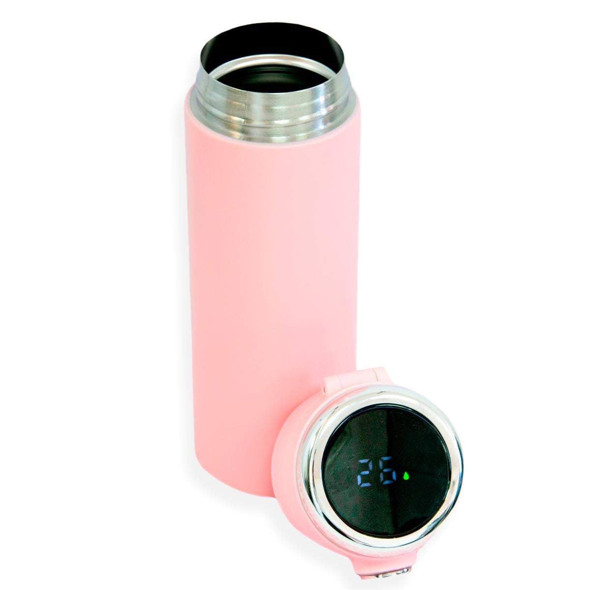 Термочашка Vacuum cup с индикатором температуры 420 мл Розовый (1008543-Pink)