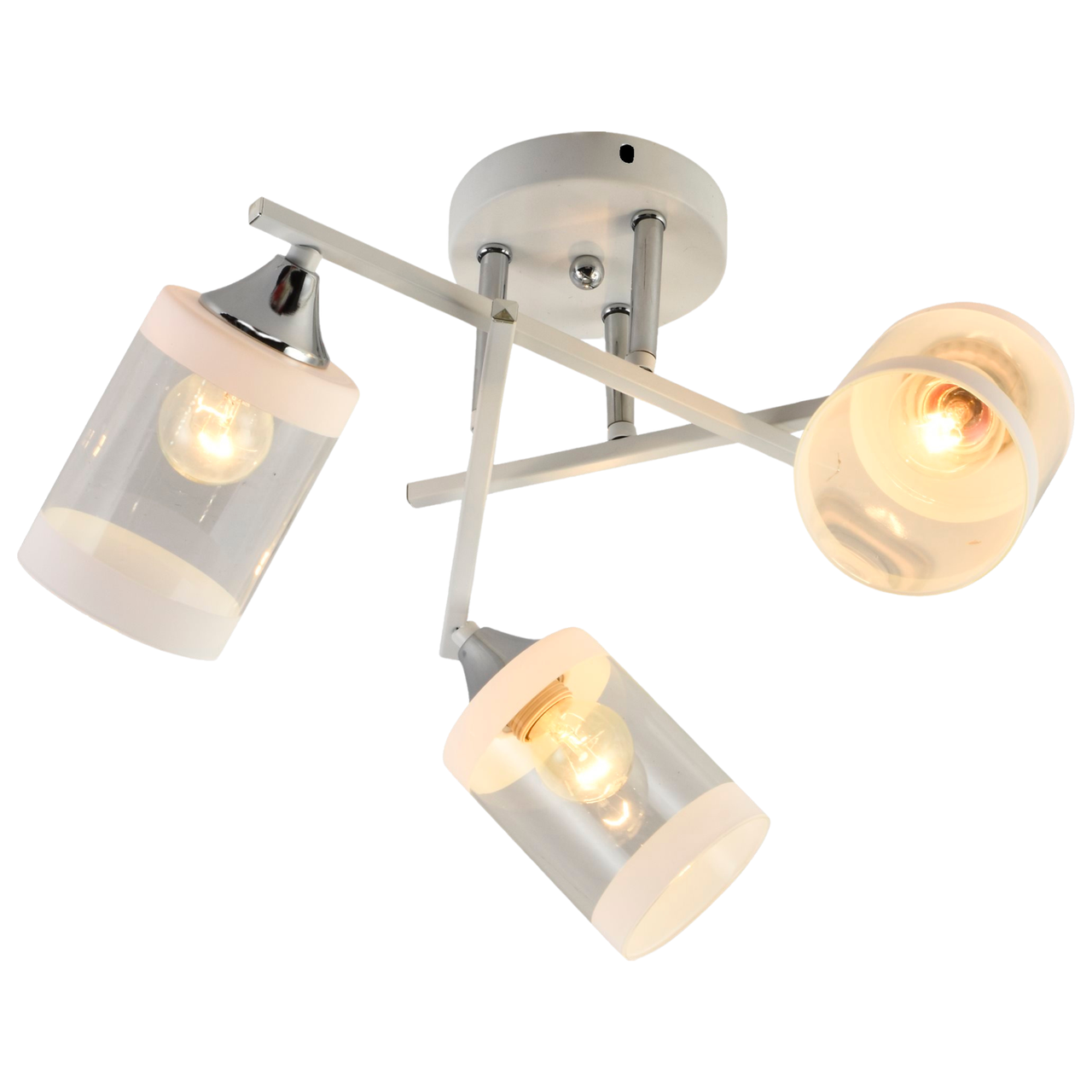Люстра Valeso с металлическим каркасом под три лампы Е27 Белый/Хром (V XA1397/3 White+Chrome) Люстра Valeso с металлическим каркасом под три лампы Е27 Белый/Хром (V XA1397/3 White+Chrome)