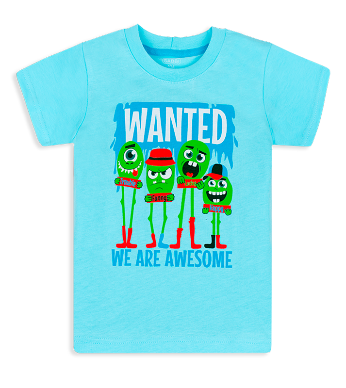 Футболка детская для мальчика Gabbi Чувчики 110 см Бирюзовый (12181)