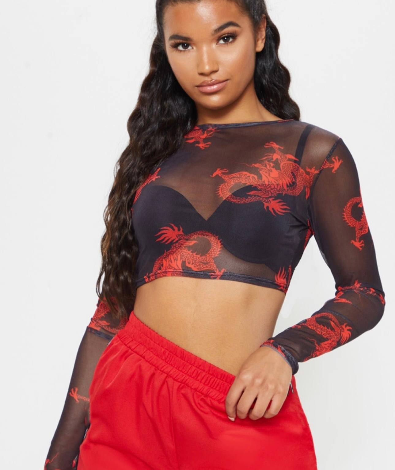 Топ женская сетка Pretty Little Thing 178-01 S Черный (178)