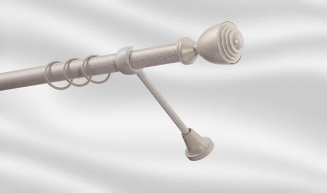 Карниз для шторы Plastidea Палацио металлический одинарный с прищепками D 25 мм 240 см Белое золото