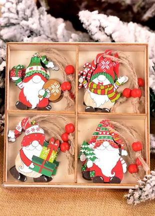 Фигурка-подвеска новогодняя Wooden 12 шт. (R96366)