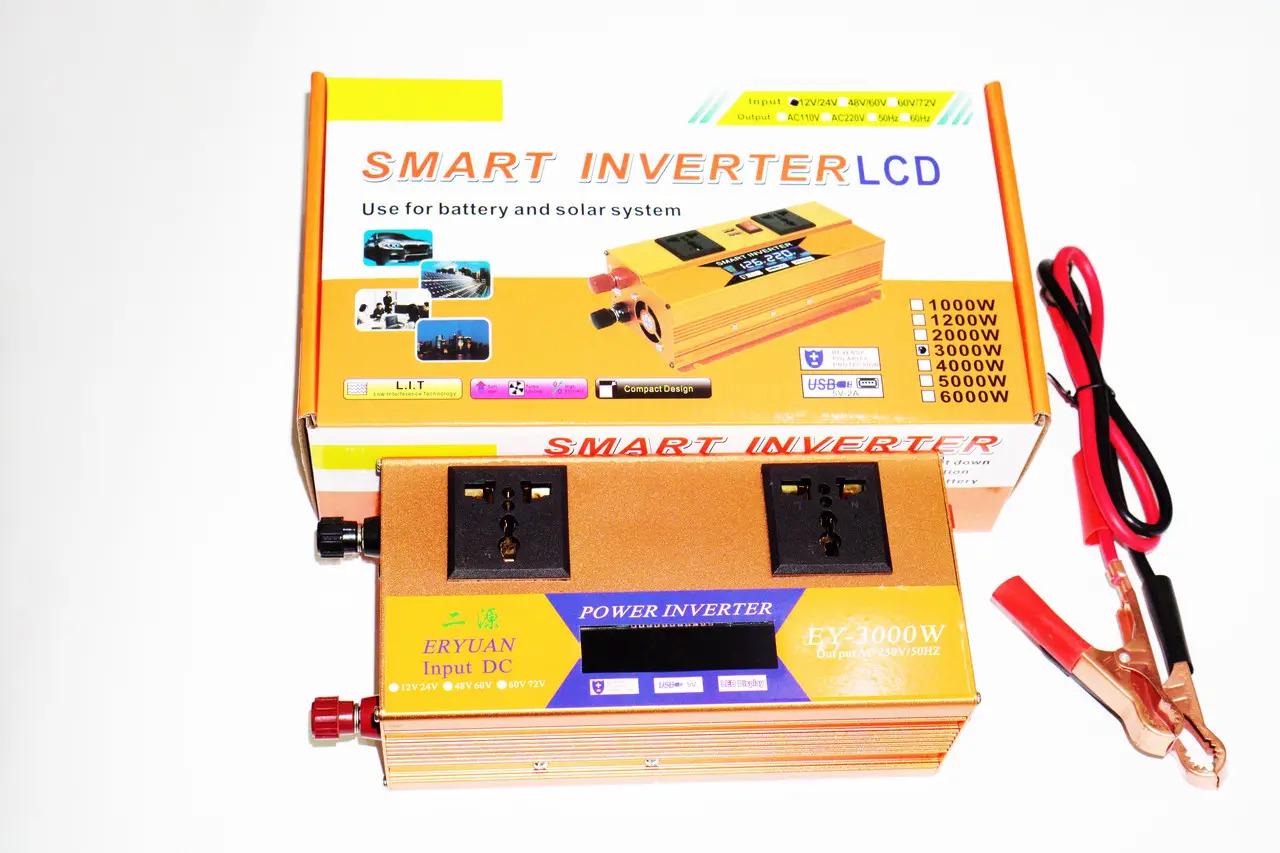 Инвертор автомобильный преобразователь напряжения 12 В-220 В 3000 Вт LCD Gold (1707906809) - фото 8 Инвертор автомобильный преобразователь напряжения 12 В-220 В 3000 Вт LCD Gold (1707906809) - фото 8