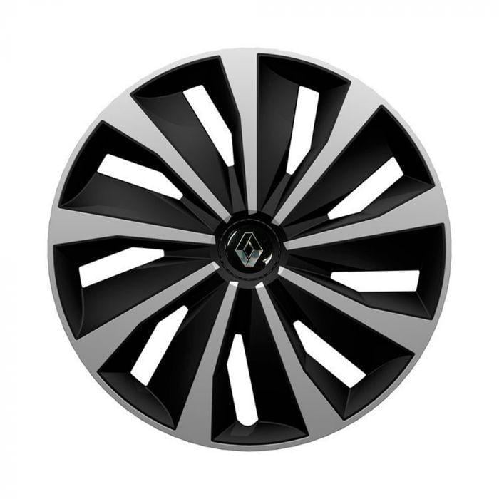 Колпаки для колес 4 Racing Grip R14 с логотипом Renault 4 шт. Silver/Black