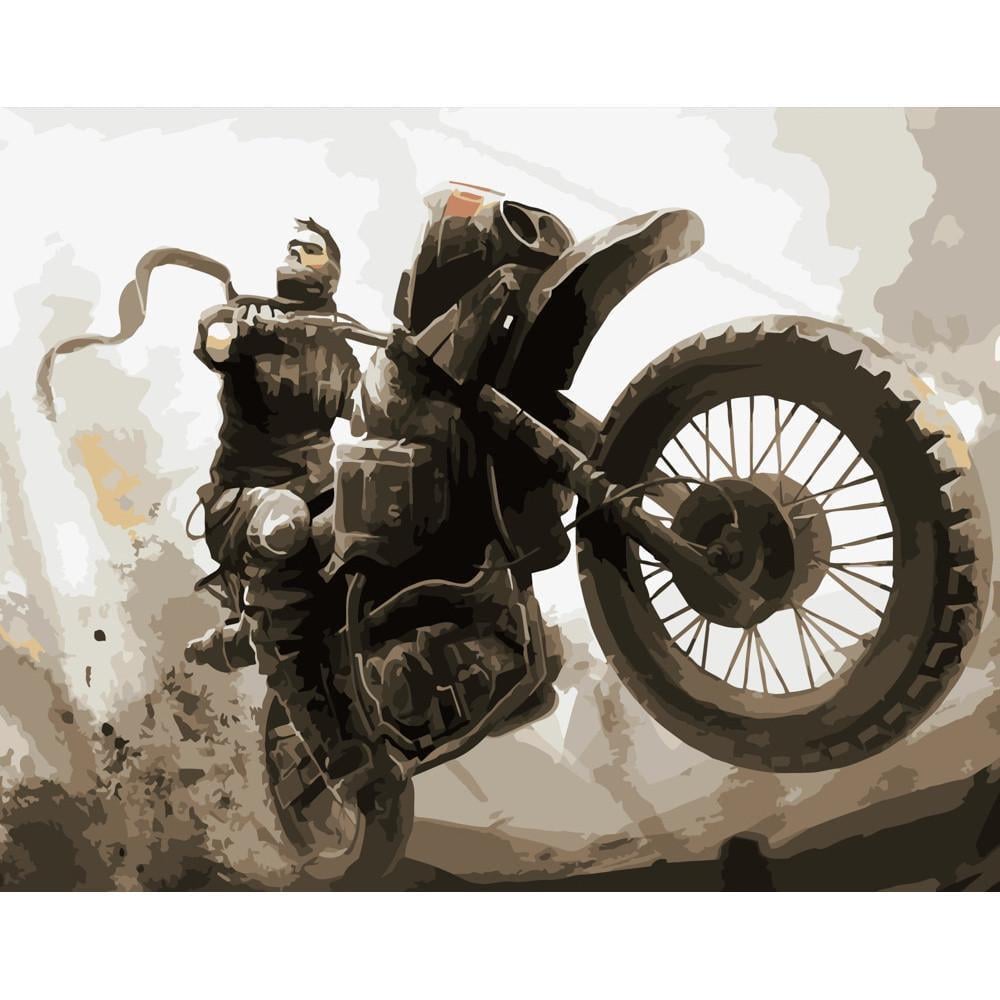 Картина за номерами Strateg Преміум Примарний гонщик 40х50 см (DY206)