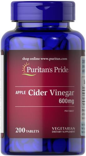 Яблочный уксус Puritan's Pride Apple Cider Vinegar 600 мг 200 таблеток (55667)